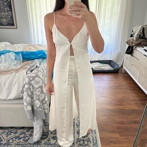 Like & Dot white satin two piece set